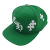 CHROME HEARTS クロムハーツ（原本無） 23SS CROSS PATCH BASEBALL HAT レザーCHクロス パッチ ベースボール キャップ グリーン系 ONE SIZE【美品】【中古】