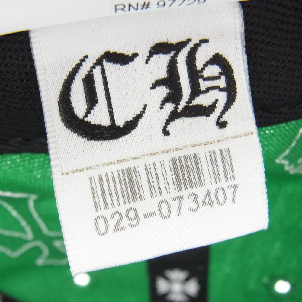 CHROME HEARTS クロムハーツ（原本無） 23SS CROSS PATCH BASEBALL HAT レザーCHクロス パッチ ベースボール キャップ グリーン系 ONE SIZE【美品】【中古】