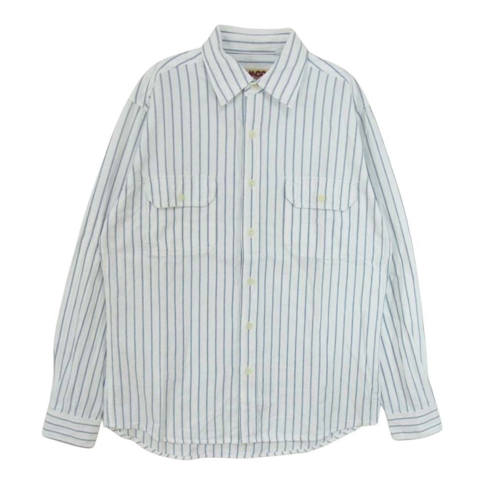 CAMCO カムコ シャンブレー ストライプ シャツ 長袖 ホワイト系 L【中古】