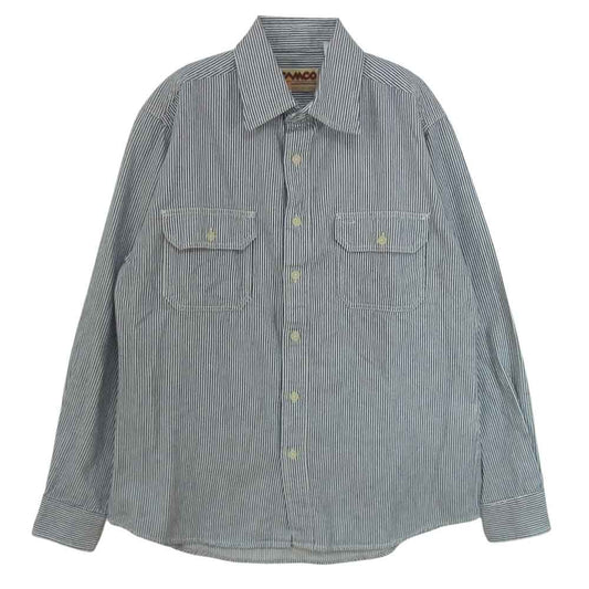 CAMCO カムコ ヒッコリー ストライプ ワーク シャツ 長袖 L【中古】