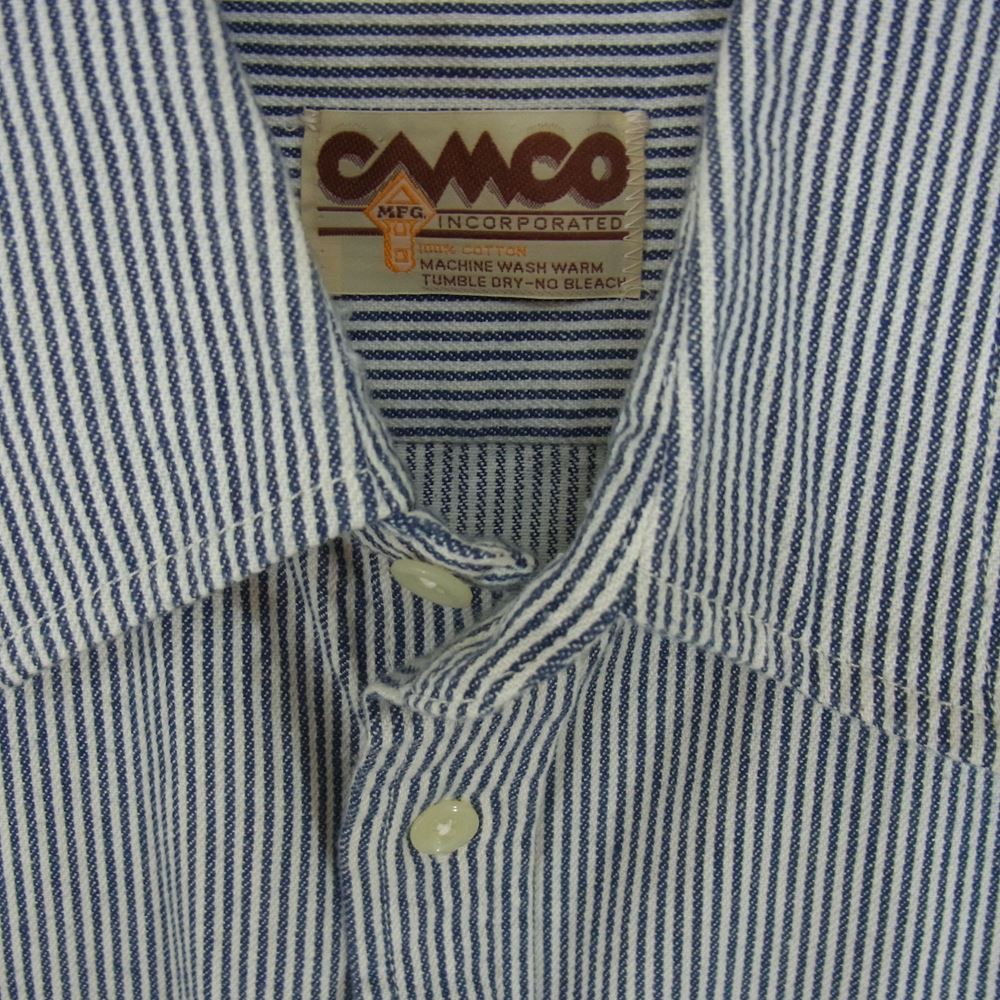 CAMCO カムコ ヒッコリー ストライプ ワーク シャツ 長袖 L【中古】