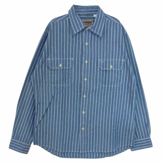 CAMCO カムコ シャンブレー ストライプ シャツ 長袖 ブルー系 L【中古】