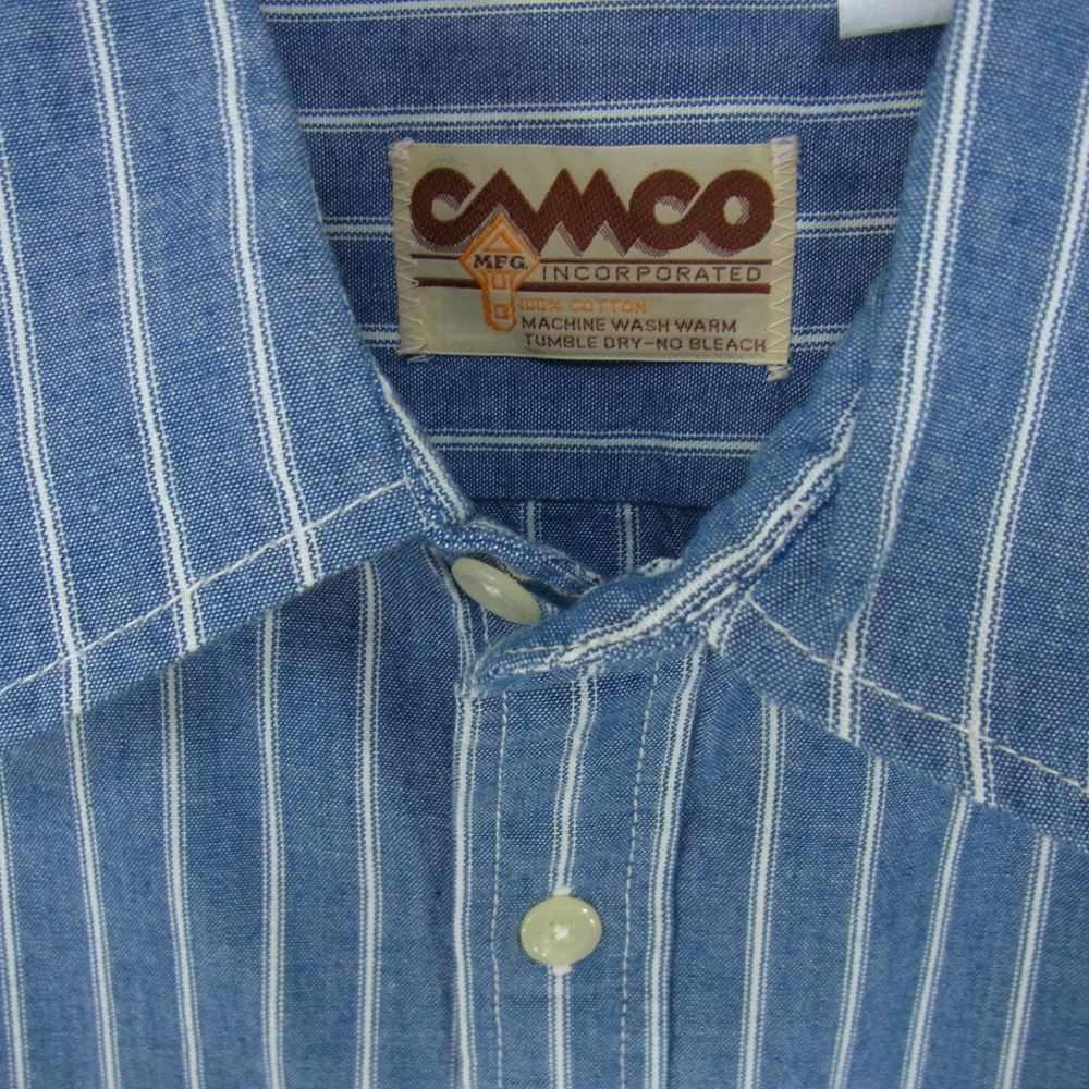 CAMCO カムコ シャンブレー ストライプ シャツ 長袖 ブルー系 L【中古】