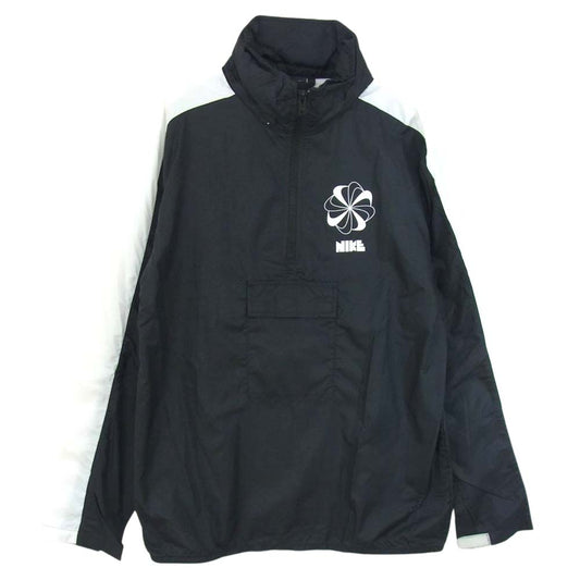 NIKE ナイキ 復刻 NIKE ゴツナイキ 風車ナイキ アノラック パーカー ナイロン ジャケット ブラック系 ホワイト系 S【中古】