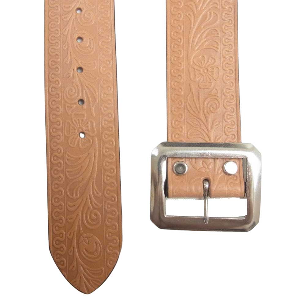 ダッパーズ ACE WESTERN BELTS ウエスタン スタッズ レザー ベルト ベージュ系 34【極上美品】【中古】