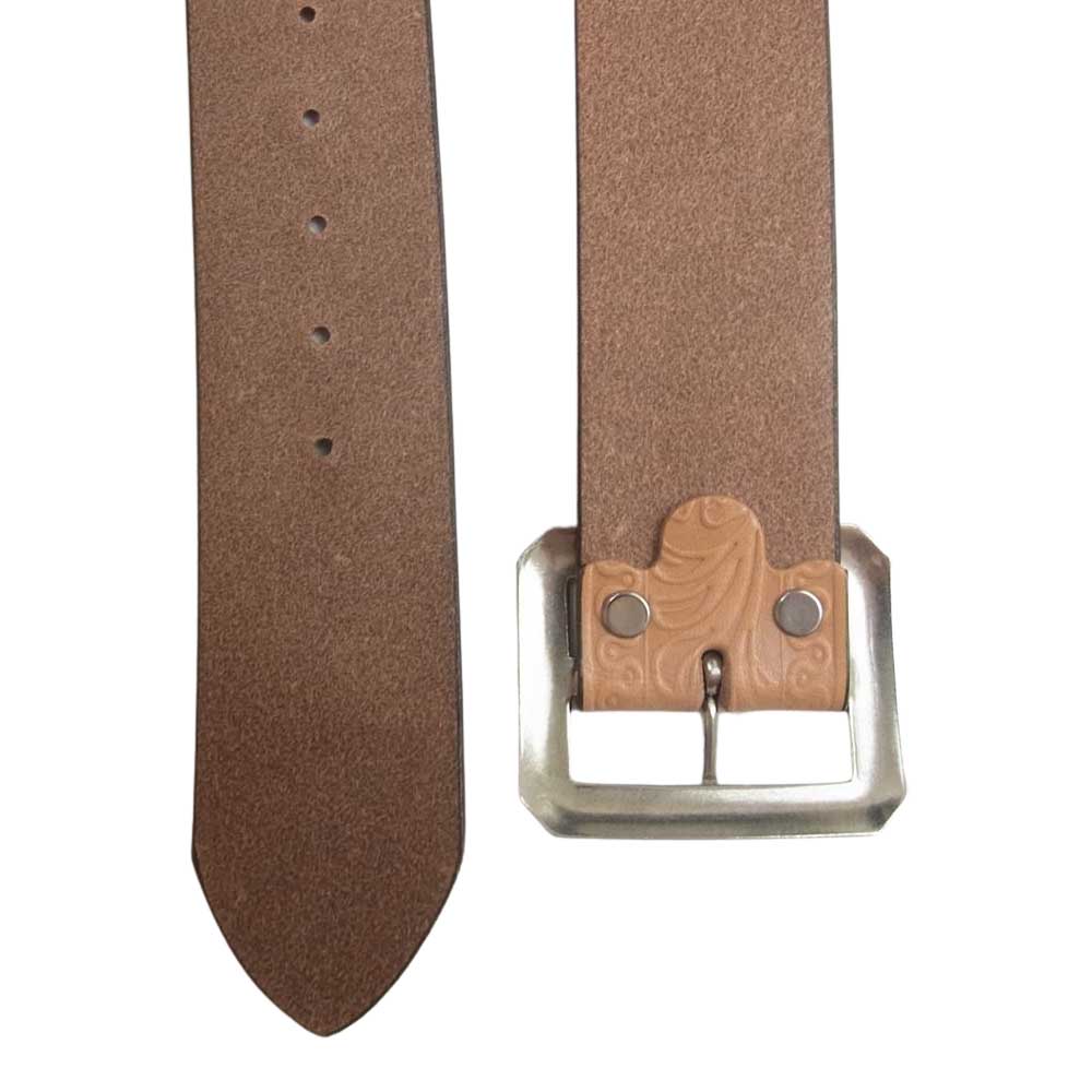 ダッパーズ ACE WESTERN BELTS ウエスタン スタッズ レザー ベルト ベージュ系 34【極上美品】【中古】