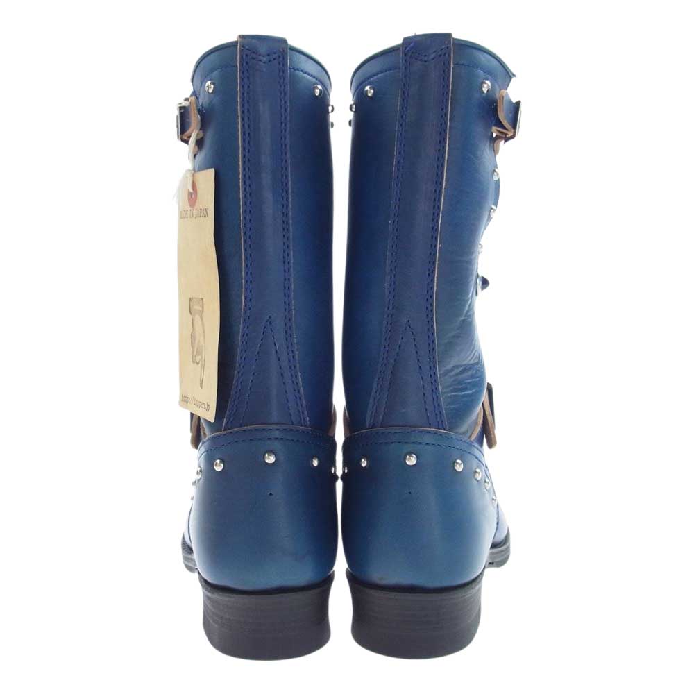 ダッパーズ LOT 1142A × 8UP Studs Engineer Boots Premium Horse Butt Leather ホース バット レザー スタッズ エンジニア ブーツ ネイビー系 US8【新古品】【未使用】【中古】