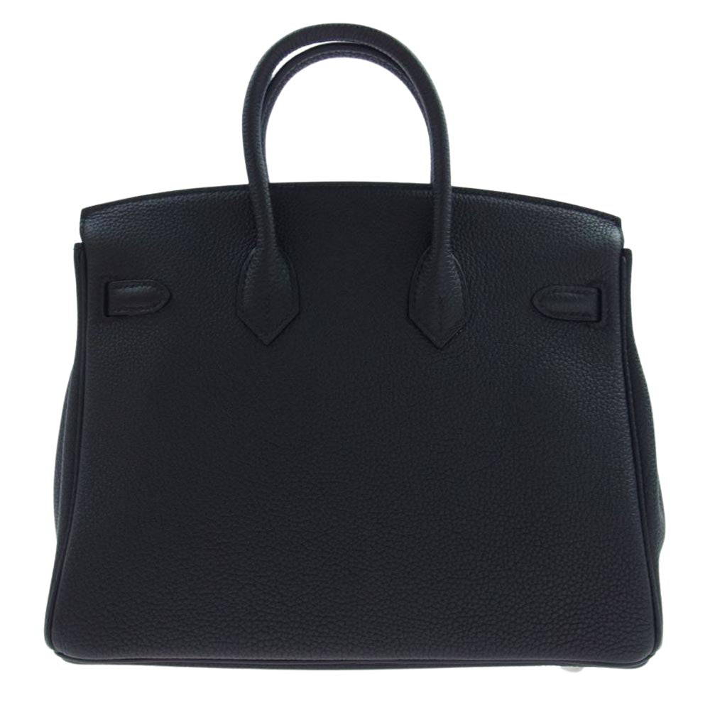HERMES エルメス バーキン25 トゴ シルバー金具 D刻印 ハンドバッグ ブラック ブラック系【中古】