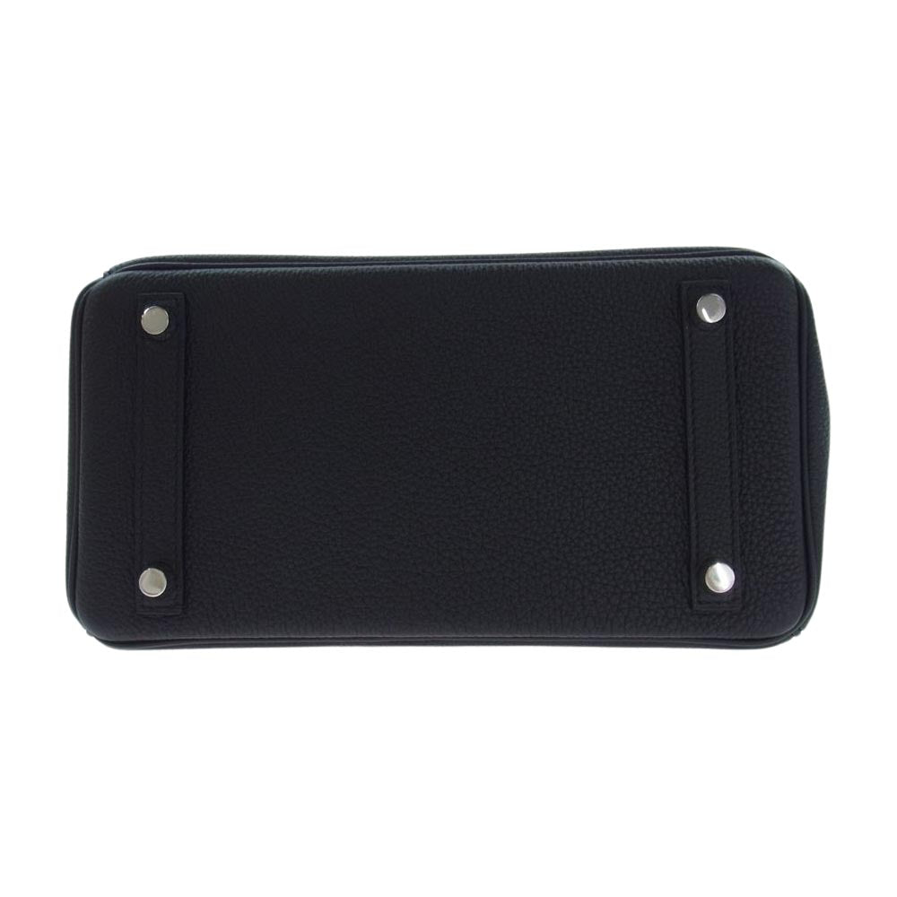 HERMES エルメス バーキン25 トゴ シルバー金具 D刻印 ハンドバッグ ブラック ブラック系【中古】