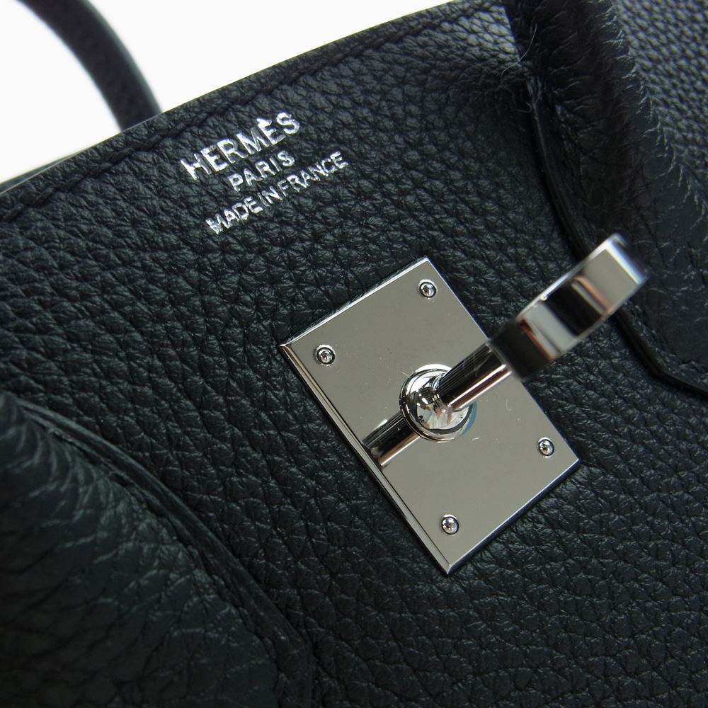 HERMES エルメス バーキン25 トゴ シルバー金具 D刻印 ハンドバッグ ブラック ブラック系【中古】