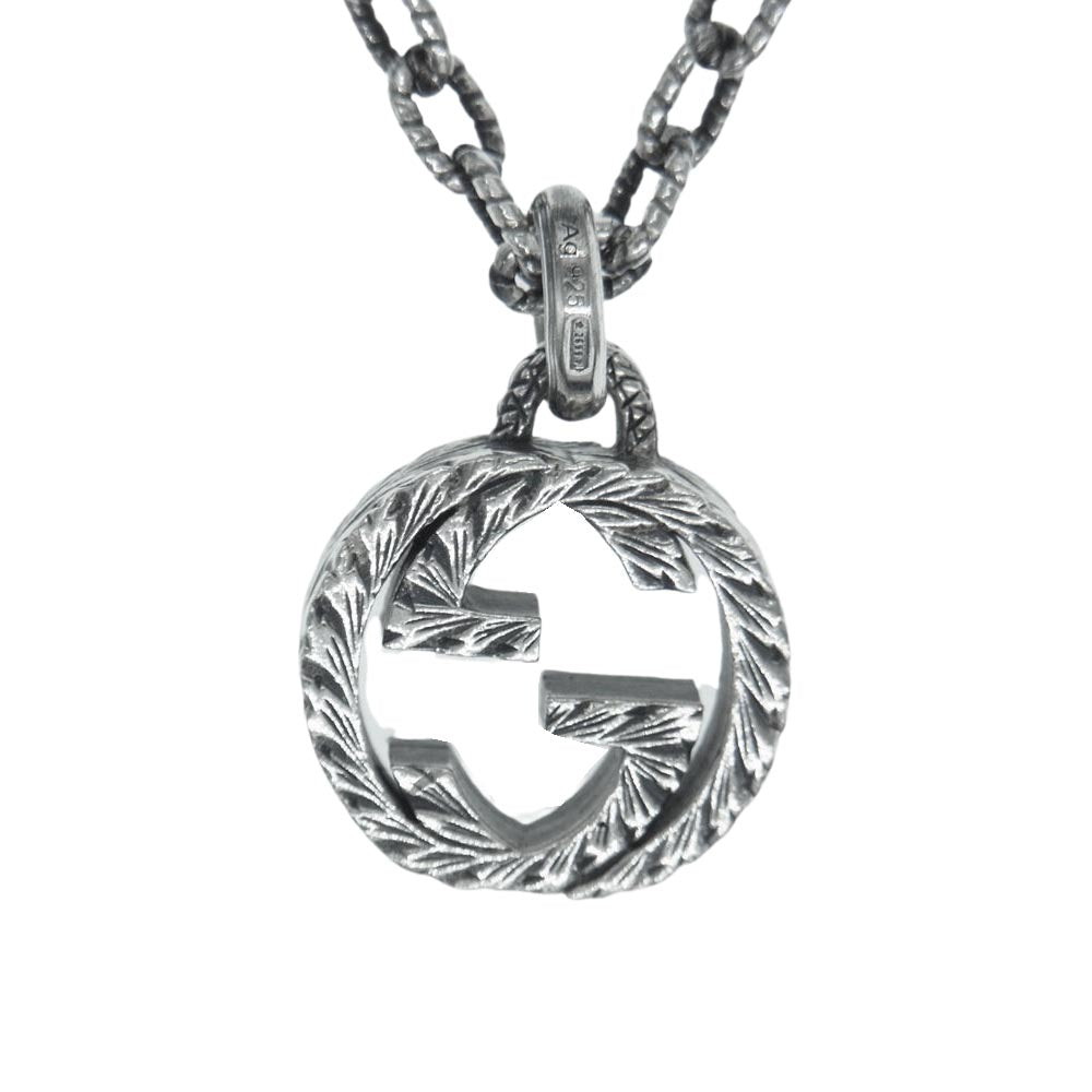 GUCCI グッチ 4217G 8402 インターロッキング G ロゴ ネックレス  シルバー系【中古】