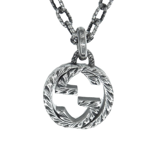 GUCCI グッチ 4217G 8402 インターロッキング G ロゴ ネックレス  シルバー系【中古】