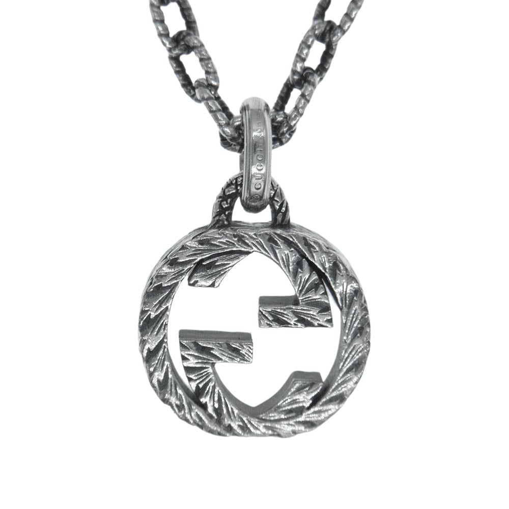 GUCCI グッチ 4217G 8402 インターロッキング G ロゴ ネックレス  シルバー系【中古】