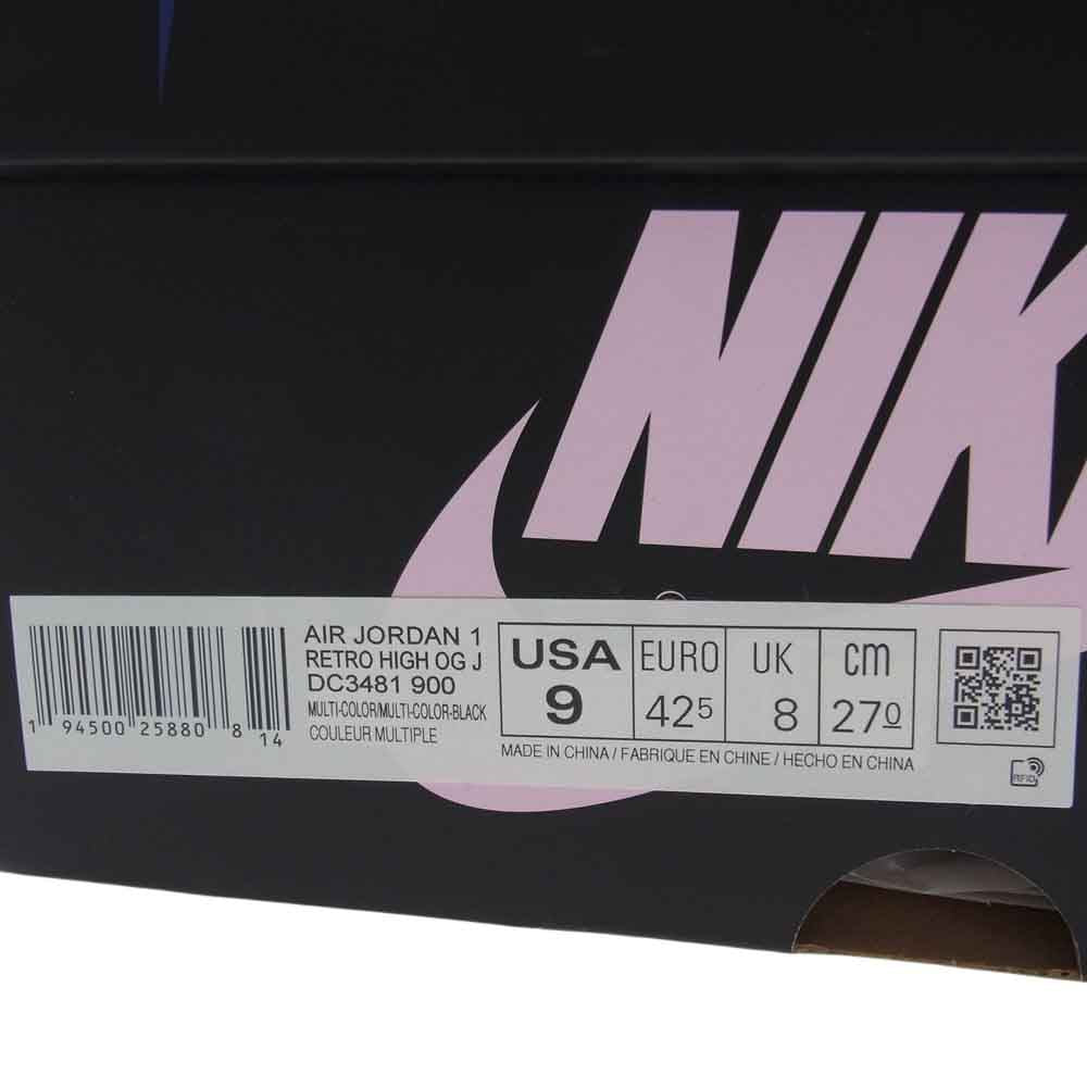 NIKE AIR JORDAN ナイキ ジョーダン DC3481-900 1 J Balvin High OG Rainbow J バルビン ハイ レトロ レインボー スニーカー マルチカラー系 27.0cm【中古】