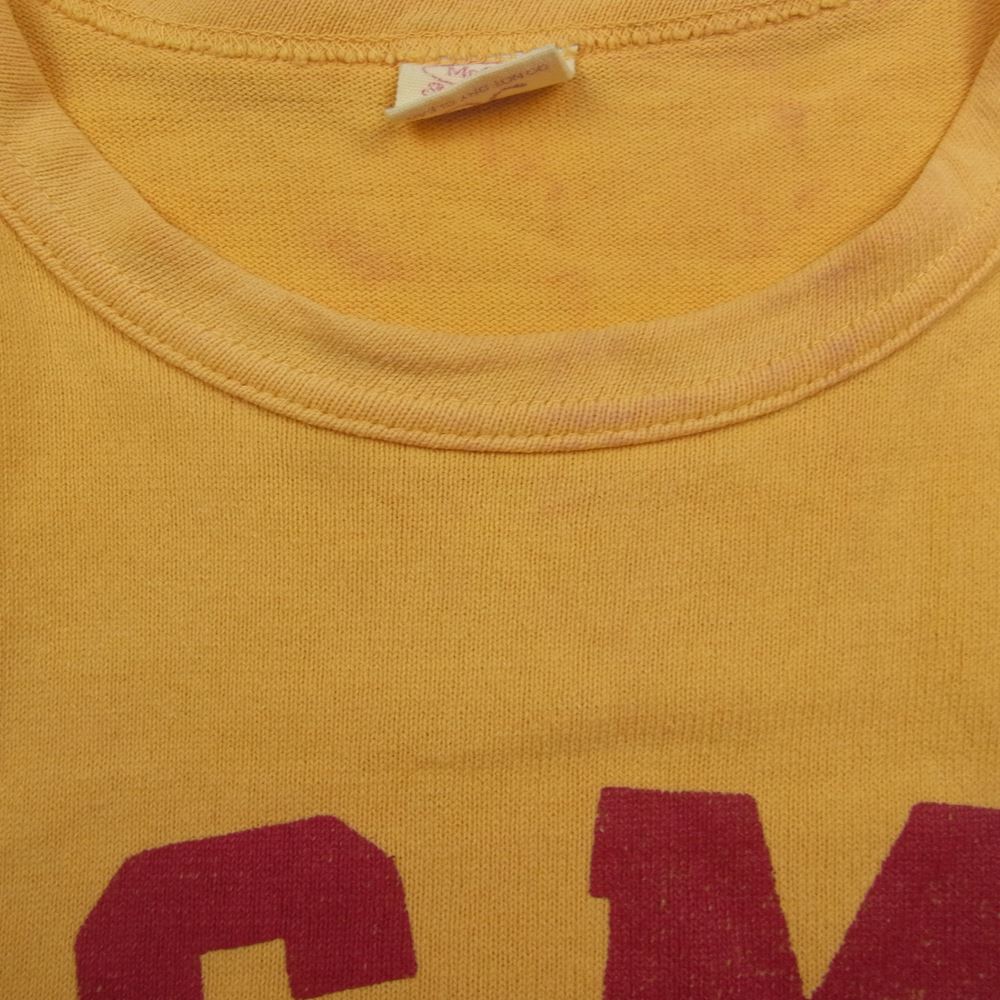 The REAL McCOY'S ザリアルマッコイズ USMC MILITARY S/S TEE クルーネック ミリタリー プリント 半袖 Tシャツ イエロー系 M【中古】