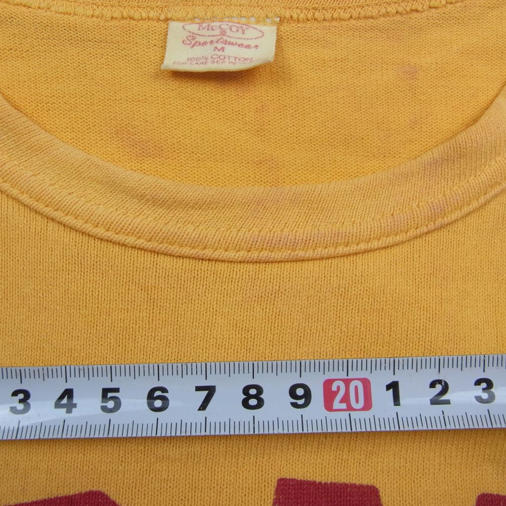 The REAL McCOY'S ザリアルマッコイズ USMC MILITARY S/S TEE クルーネック ミリタリー プリント 半袖 Tシャツ イエロー系 M【中古】