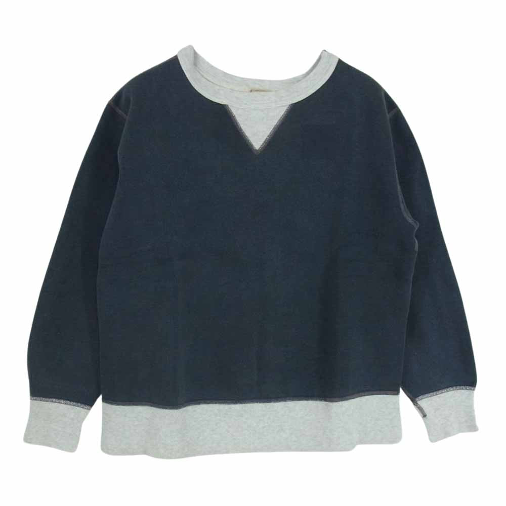 FULLCOUNT フルカウント 両Vガゼット リブ セットインスリーブ スウェット トレーナー グレー系 ネイビー系 36【中古】