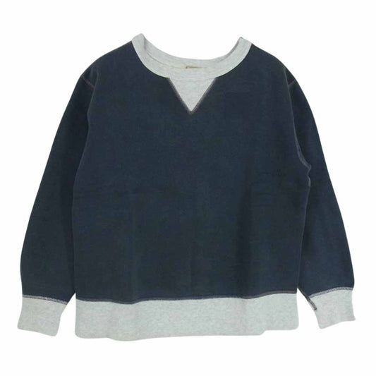 FULLCOUNT フルカウント 両Vガゼット リブ セットインスリーブ スウェット トレーナー グレー系 ネイビー系 36【中古】