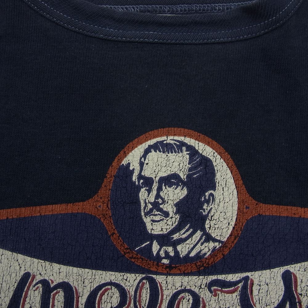 ジョーマッコイ BALL PARK KNIT WEAR uncle yaz MOTOR OIL モーターオイル プリント 半袖 Tシャツ ネイビー系 38【中古】