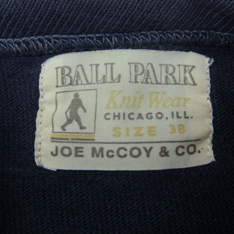 ジョーマッコイ BALL PARK KNIT WEAR uncle yaz MOTOR OIL モーターオイル プリント 半袖 Tシャツ ネイビー系 38【中古】