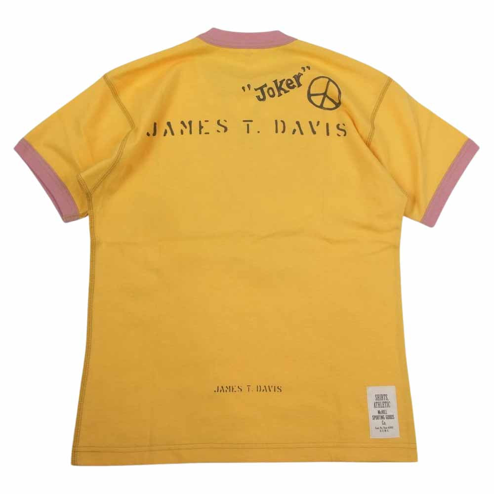 TOY'S McCOY トイズマッコイ TMC1227 MILITARY TEE U.S. MARINE CORPS マリーンコープス プリント 半袖 ミリタリー Tシャツ イエロー系 S【美品】【中古】