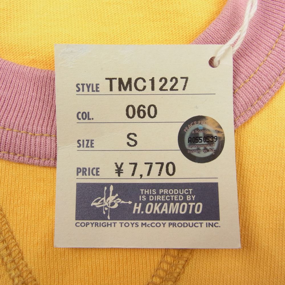 TOY'S McCOY トイズマッコイ TMC1227 MILITARY TEE U.S. MARINE CORPS マリーンコープス プリント 半袖 ミリタリー Tシャツ イエロー系 S【美品】【中古】