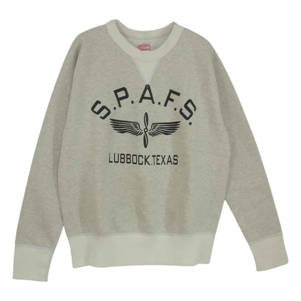 The REAL McCOY'S ザリアルマッコイズ S.P.A.F.S 前V クルーネック スウェット トレーナー グレー系 M【中古】