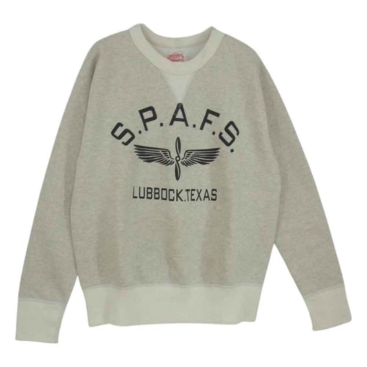 The REAL McCOY'S ザリアルマッコイズ S.P.A.F.S 前V クルーネック スウェット トレーナー グレー系 M【中古】