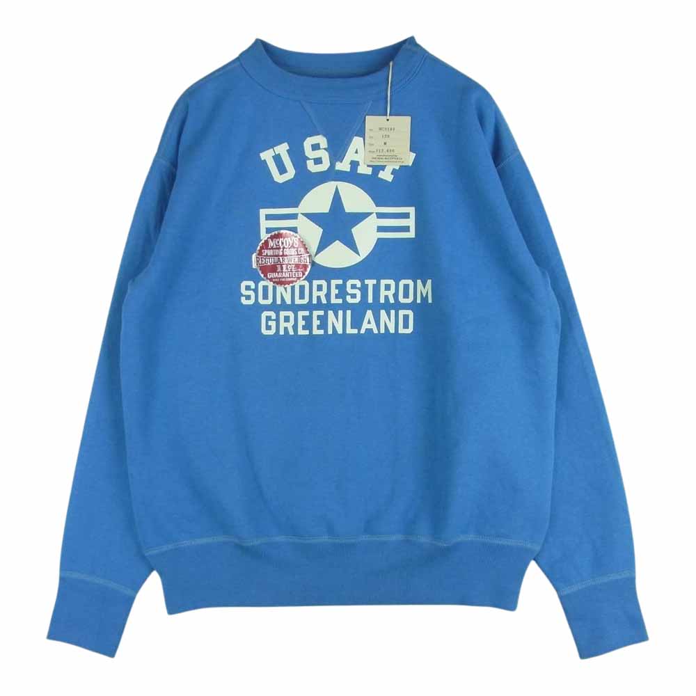 The REAL McCOY'S ザリアルマッコイズ MC8101 60's MILITARY SWEAT SONDRESTROM U.S.A.F. アメリカ空軍 ミリタリー 前V クルーネック スウェット トレーナー ブルー系 M【中古】