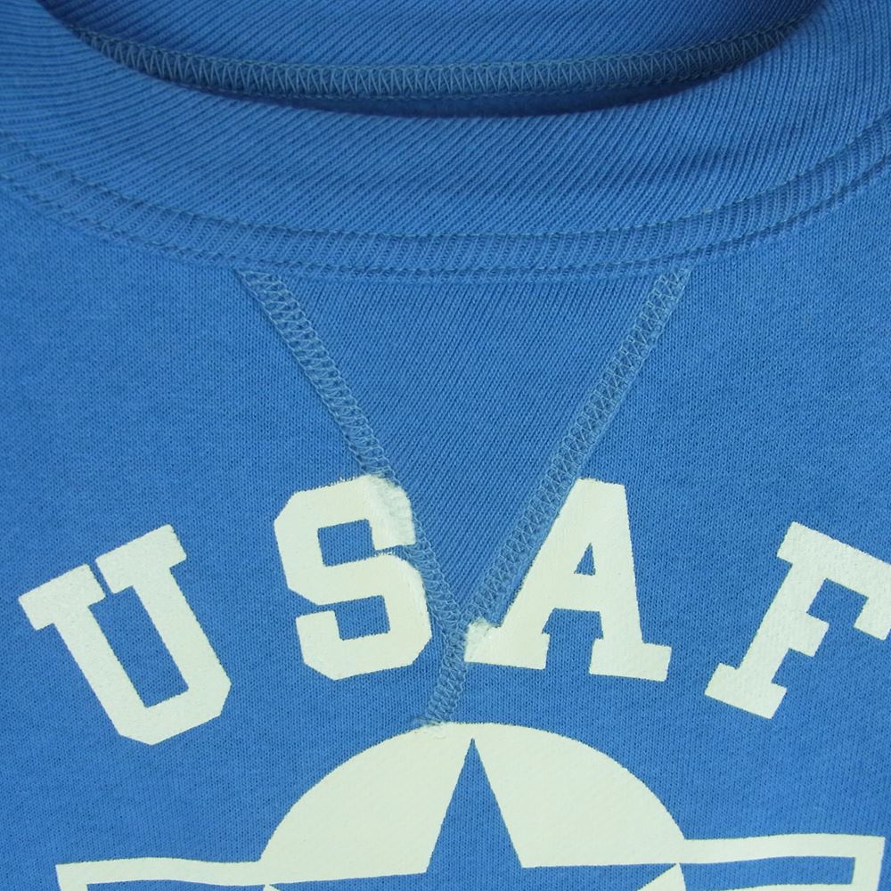 The REAL McCOY'S ザリアルマッコイズ MC8101 60's MILITARY SWEAT SONDRESTROM U.S.A.F. アメリカ空軍 ミリタリー 前V クルーネック スウェット トレーナー ブルー系 M【中古】