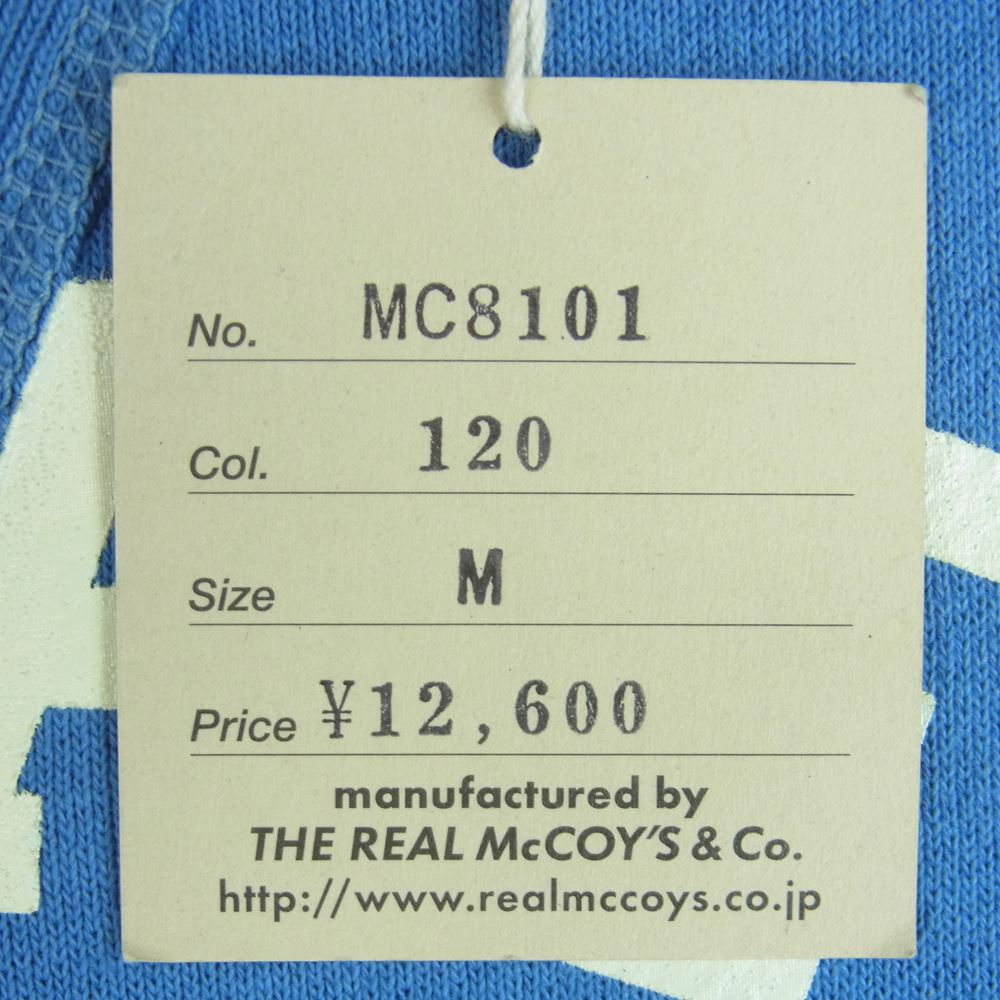 The REAL McCOY'S ザリアルマッコイズ MC8101 60's MILITARY SWEAT SONDRESTROM U.S.A.F. アメリカ空軍 ミリタリー 前V クルーネック スウェット トレーナー ブルー系 M【中古】
