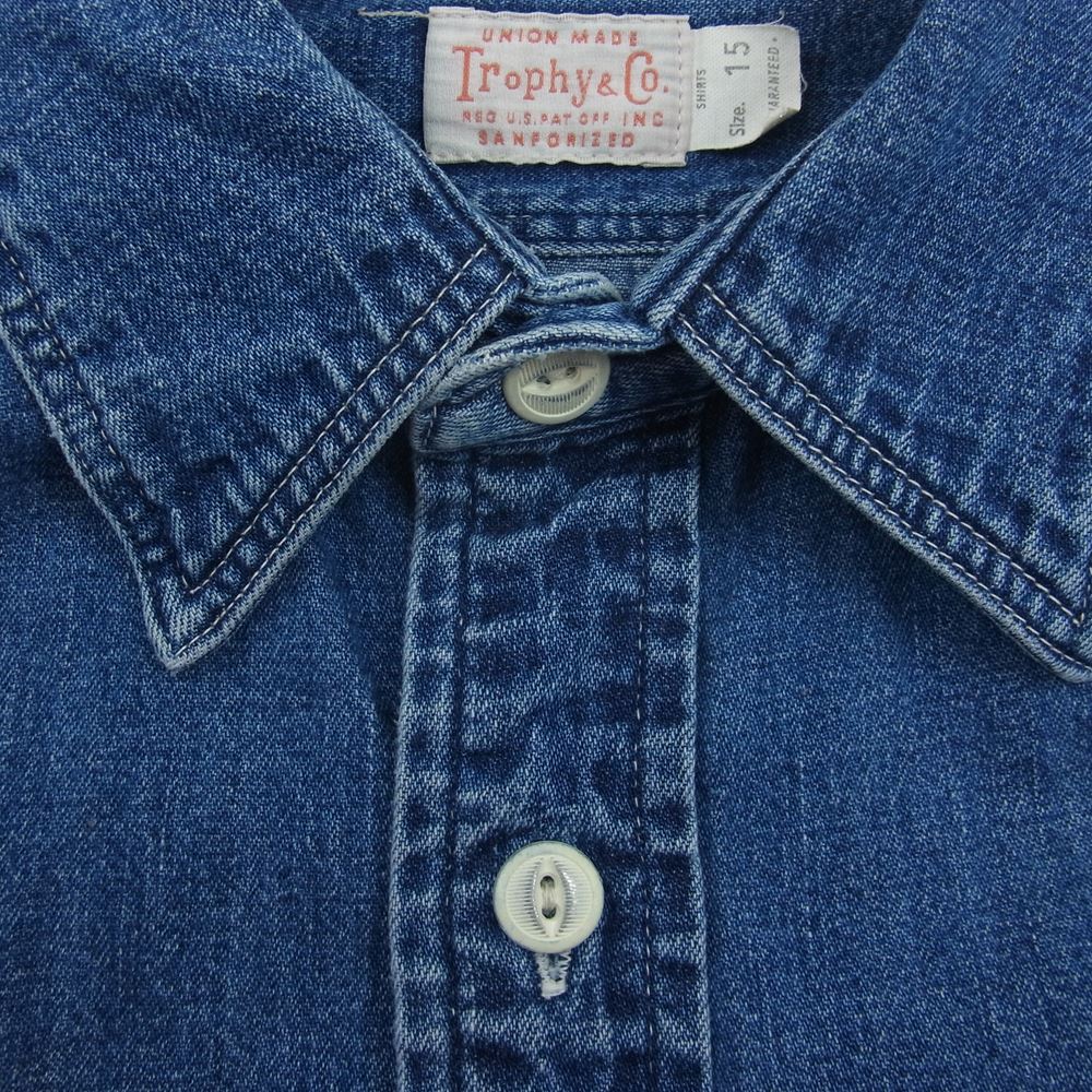 トロフィークロージング デニム ワーク シャツ インディゴブルー系 M【中古】