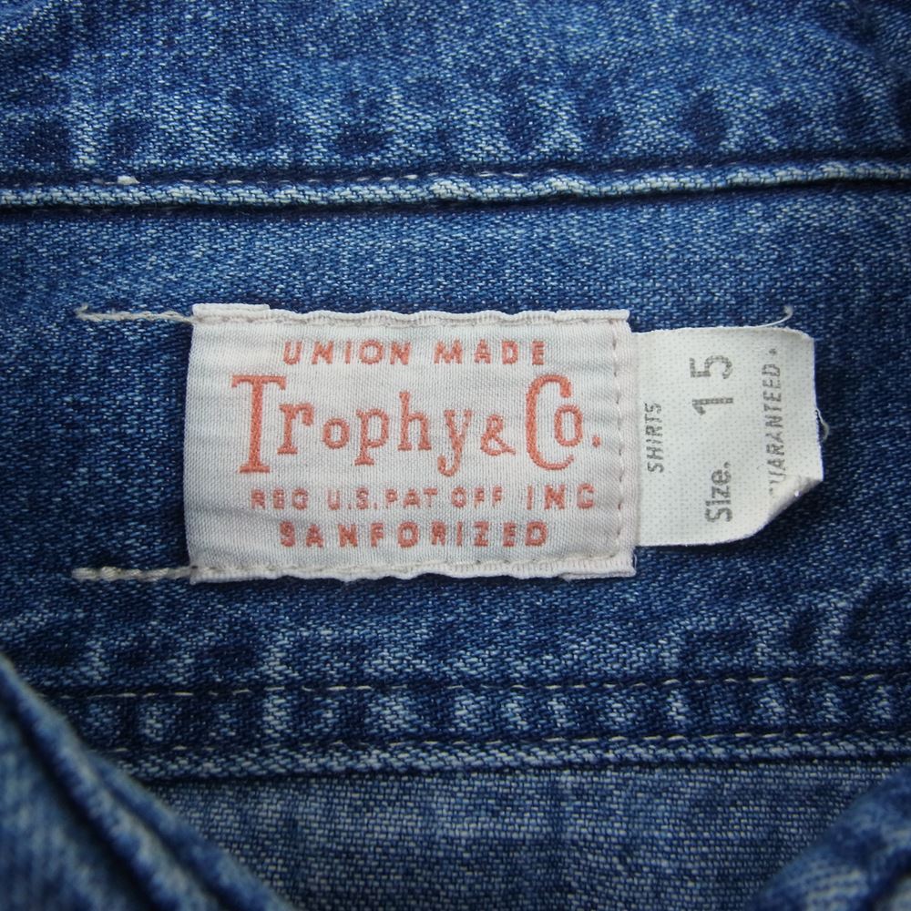 トロフィークロージング デニム ワーク シャツ インディゴブルー系 M【中古】
