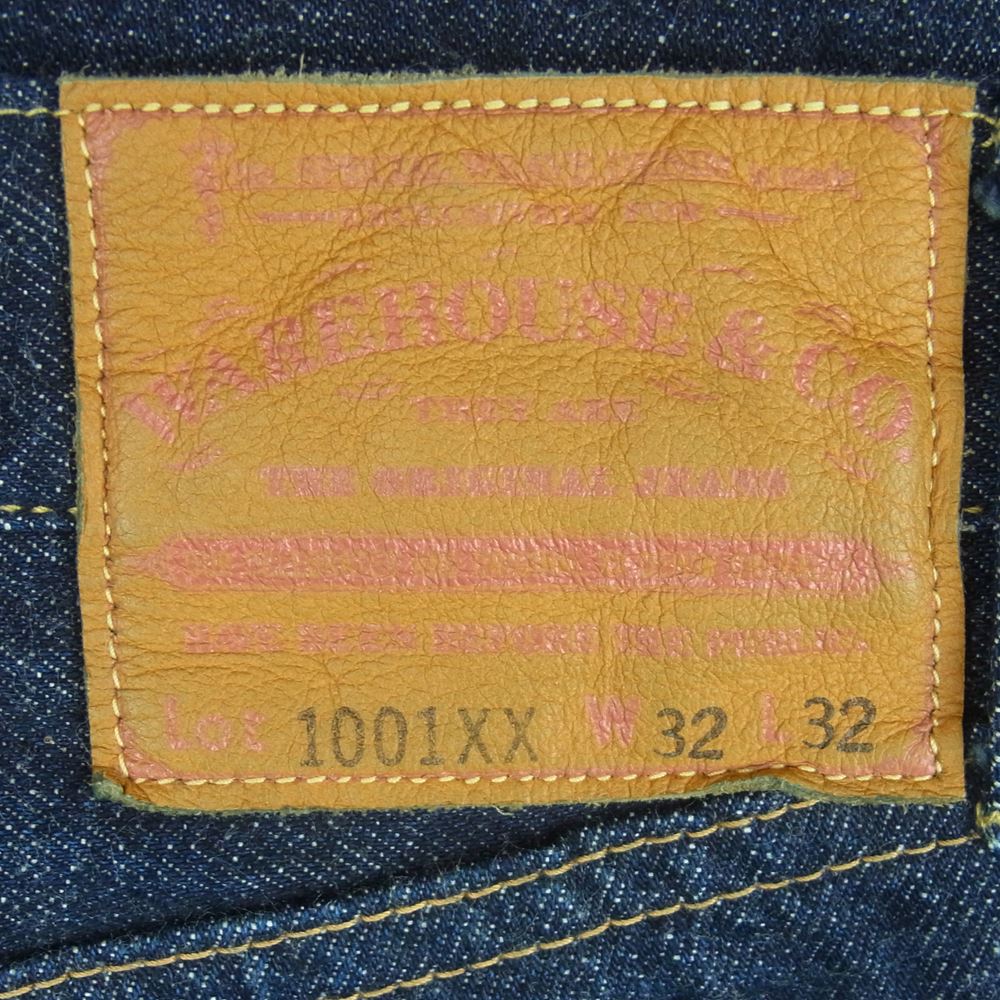 WAREHOUSE ウエアハウス Lot 1001XX デニム パンツ ディアスキンラベル センターループずれ インディゴブルー系 32【中古】