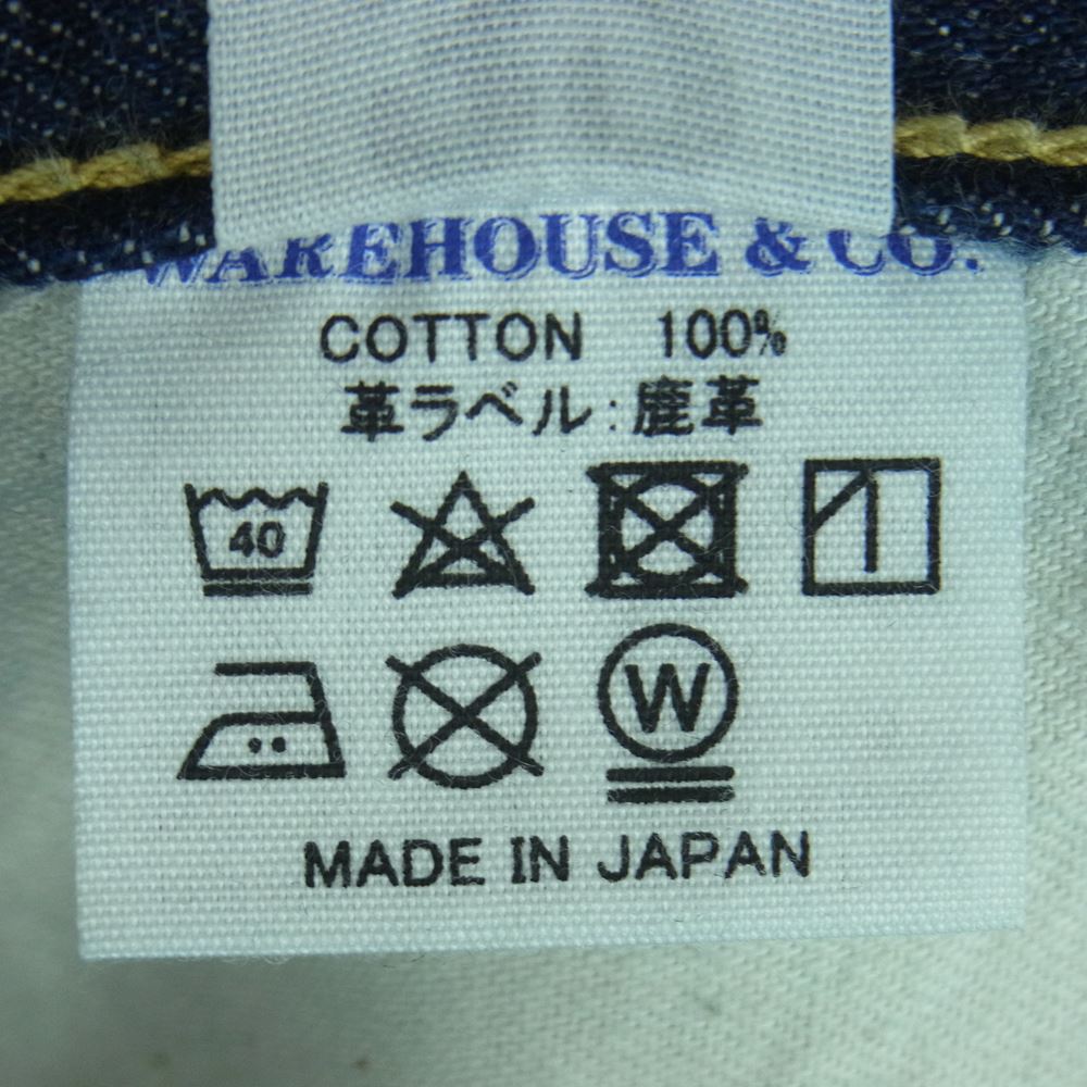 WAREHOUSE ウエアハウス Lot 1001XX デニム パンツ ディアスキンラベル センターループずれ インディゴブルー系 32【中古】