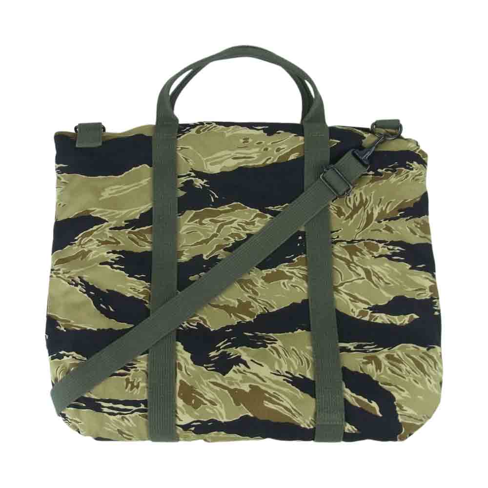 The REAL McCOY'S ザリアルマッコイズ タイガーカモ ヘルメット バッグ ショルダー ミリタリー カーキ系 ブラック系【中古】