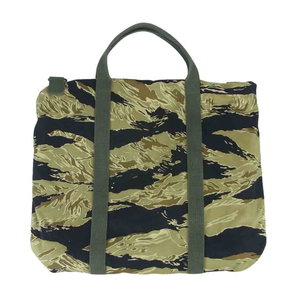 The REAL McCOY'S ザリアルマッコイズ タイガーカモ ヘルメット バッグ ショルダー ミリタリー カーキ系 ブラック系【中古】