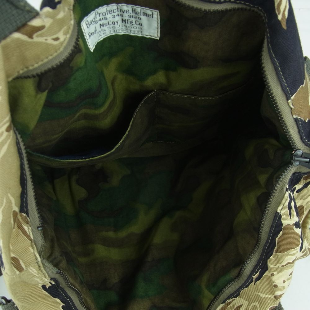 The REAL McCOY'S ザリアルマッコイズ タイガーカモ ヘルメット バッグ ショルダー ミリタリー カーキ系 ブラック系【中古】