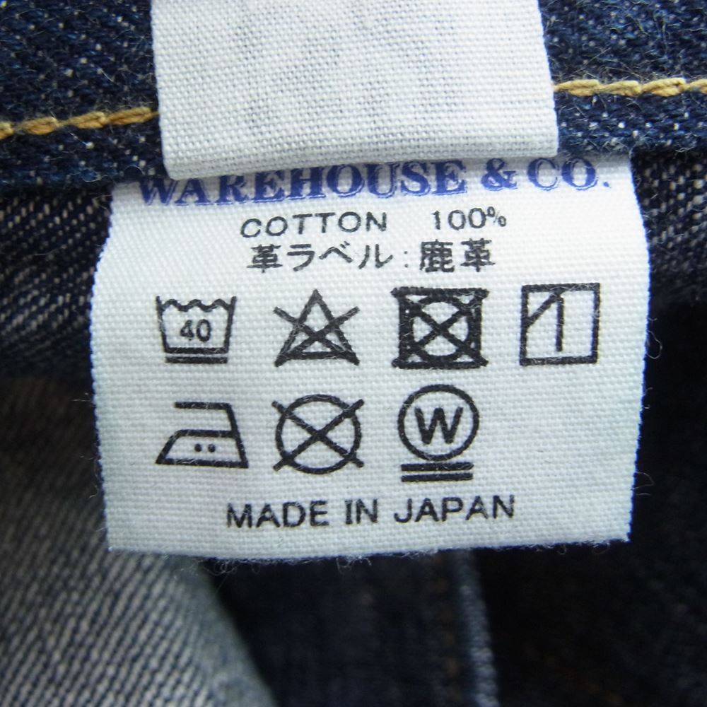 WAREHOUSE ウエアハウス Lot S1003XX 1942 MODEL WW II 大戦モデル DEADSTOCK BLUE デニムスレキ 股リベット 赤ペンキ デニム パンツ インディゴブルー系 32【中古】