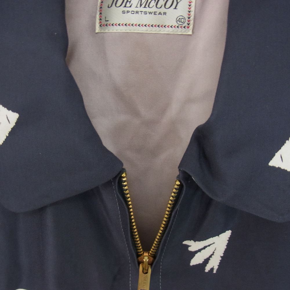 The REAL McCOY'S ザリアルマッコイズ 21SS MJ21016 JOE McCOY RAYON THUNDERBIRD BLOUSON レーヨン サンダーバード ブルゾン スウィングトップ ジャケット ネイビー系 L【中古】