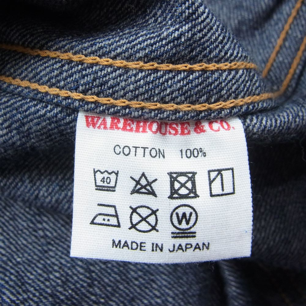 WAREHOUSE ウエアハウス Lot 2010 COWBOY JACKET WW II MODEL カウボーイ 大戦 デニム ジャケット インディゴブルー系 40【美品】【中古】