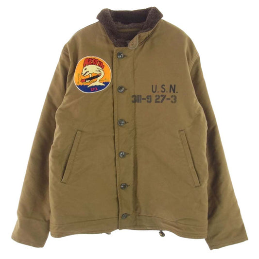 The REAL McCOY'S ザリアルマッコイズ 22AW MJ22116 N-1 KHAKI USS REDFIN デッキ ジャケット ミリタリー カーキ系 42【中古】