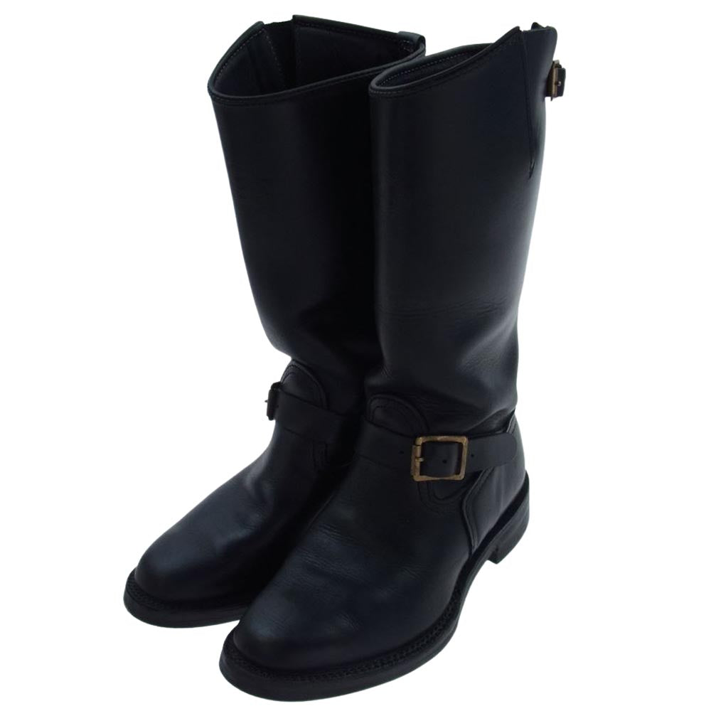 WESCO ウエスコ CUSTOM MORTORCYCLE PATROL カスタム モーターサイクル パトロール インステップストラップ ブラス バックル ブーツ ブラック系 7E【中古】