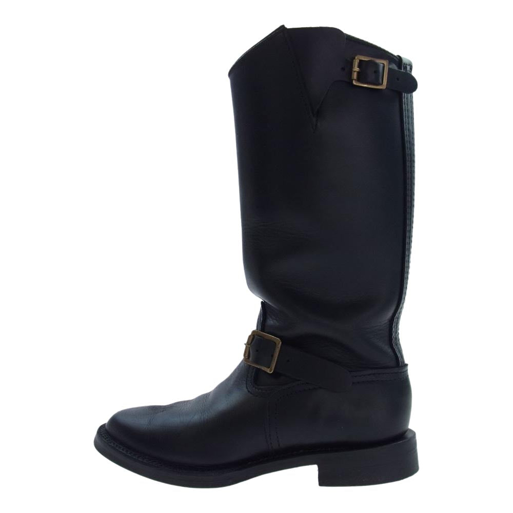 WESCO ウエスコ CUSTOM MORTORCYCLE PATROL カスタム モーターサイクル パトロール インステップストラップ ブラス バックル ブーツ ブラック系 7E【中古】