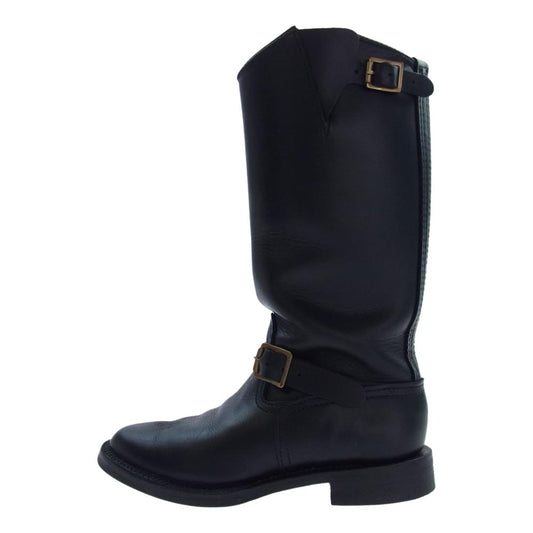 WESCO ウエスコ CUSTOM MORTORCYCLE PATROL カスタム モーターサイクル パトロール インステップストラップ ブラス バックル ブーツ ブラック系 7E【中古】