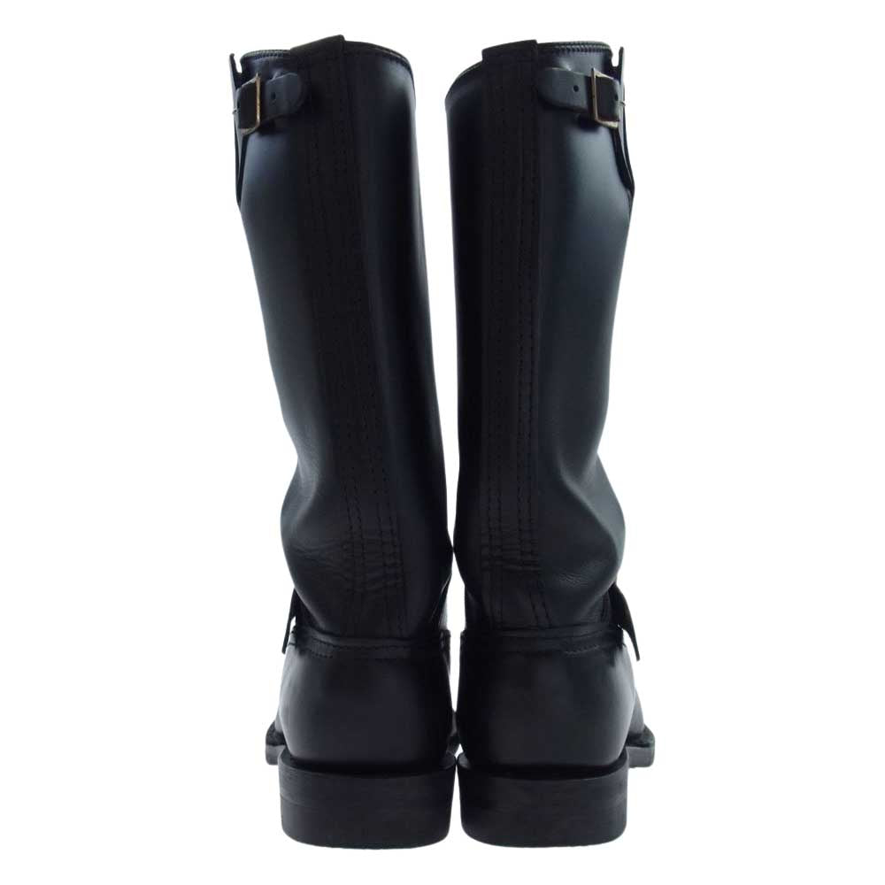 WESCO ウエスコ CUSTOM MORTORCYCLE PATROL カスタム モーターサイクル パトロール インステップストラップ ブラス バックル ブーツ ブラック系 7E【中古】