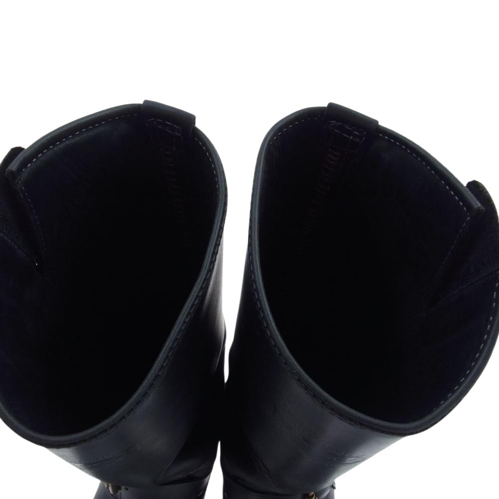 WESCO ウエスコ CUSTOM MORTORCYCLE PATROL カスタム モーターサイクル パトロール インステップストラップ ブラス バックル ブーツ ブラック系 7E【中古】