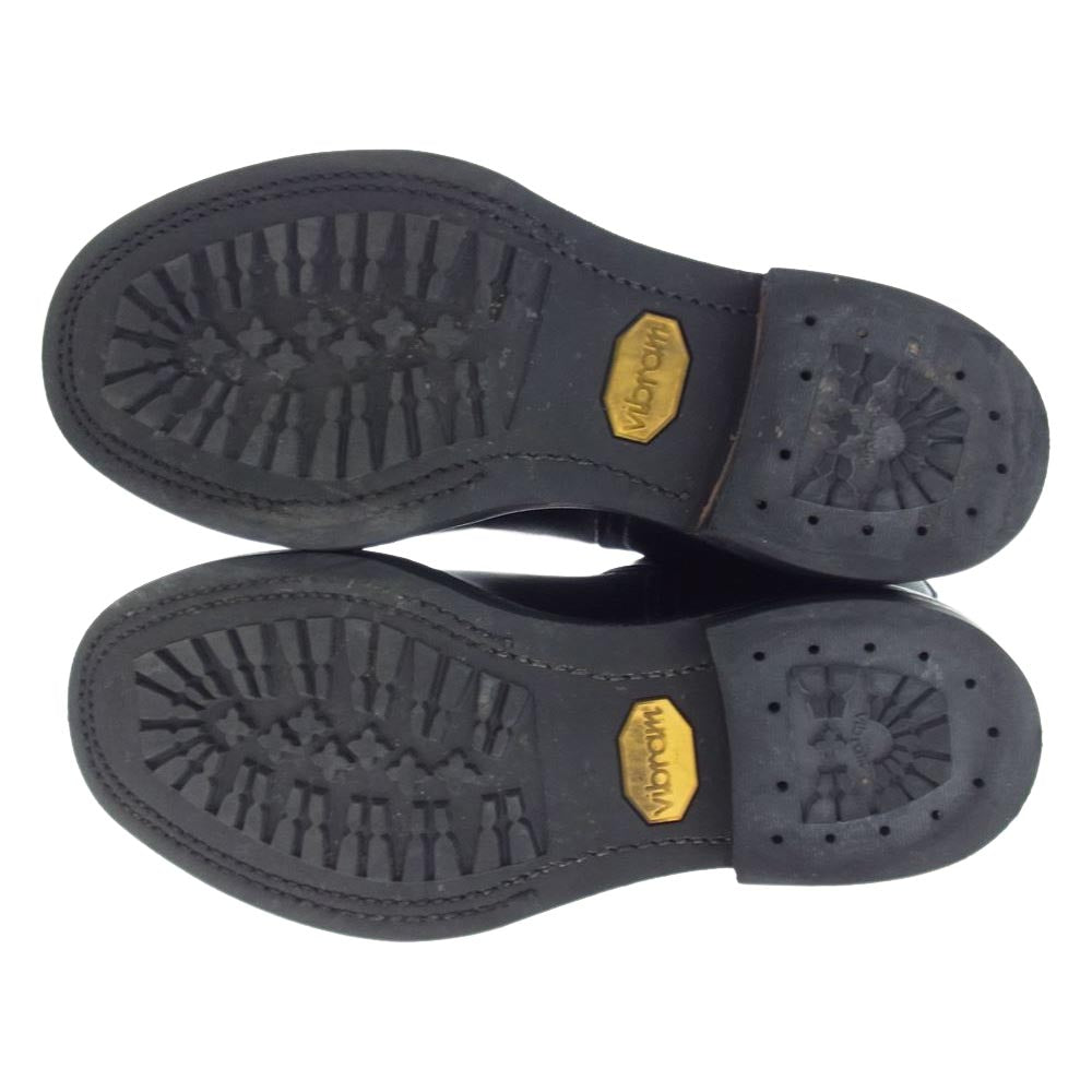 WESCO ウエスコ CUSTOM MORTORCYCLE PATROL カスタム モーターサイクル パトロール インステップストラップ ブラス バックル ブーツ ブラック系 7E【中古】