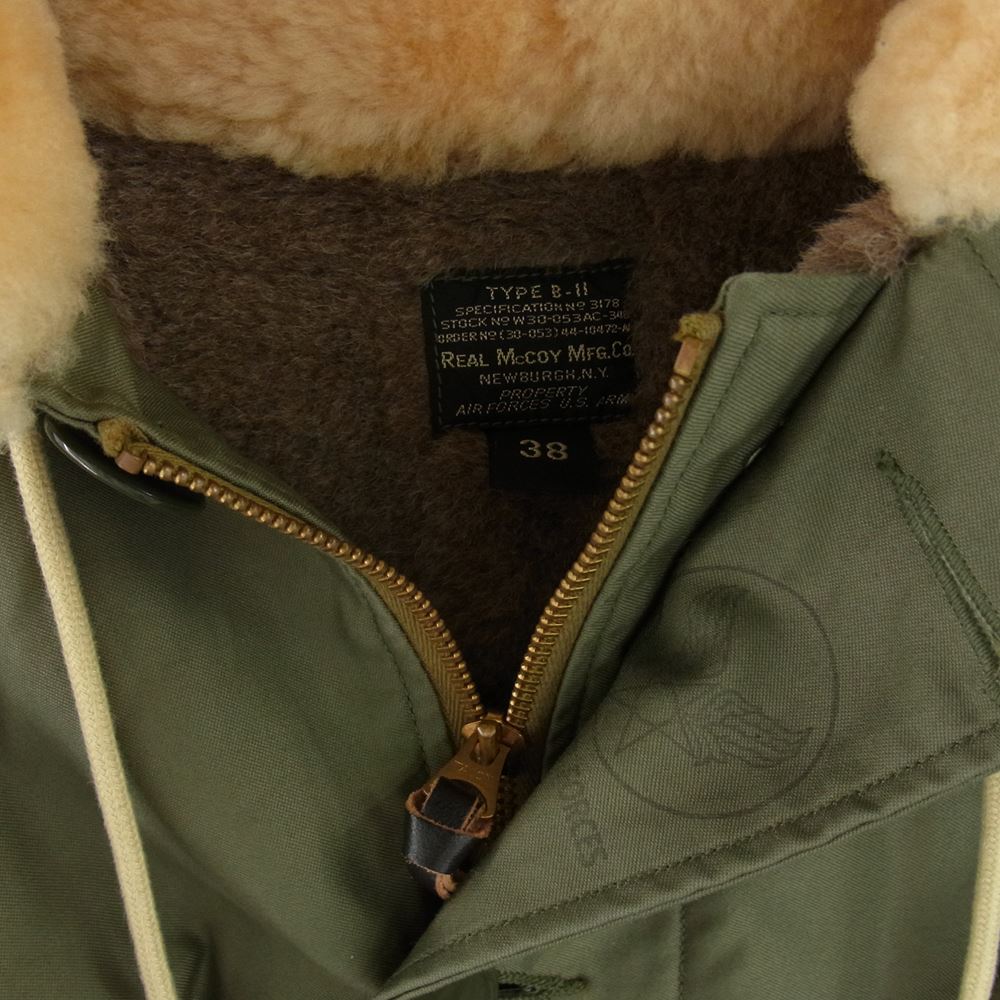The REAL McCOY'S ザリアルマッコイズ TYPE B-11 ヘビーゾーン ミリタリー フライト ジャケット カーキ系 38【中古】