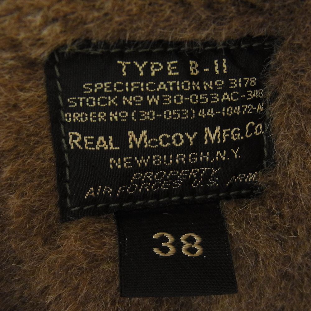 The REAL McCOY'S ザリアルマッコイズ TYPE B-11 ヘビーゾーン ミリタリー フライト ジャケット カーキ系 38【中古】